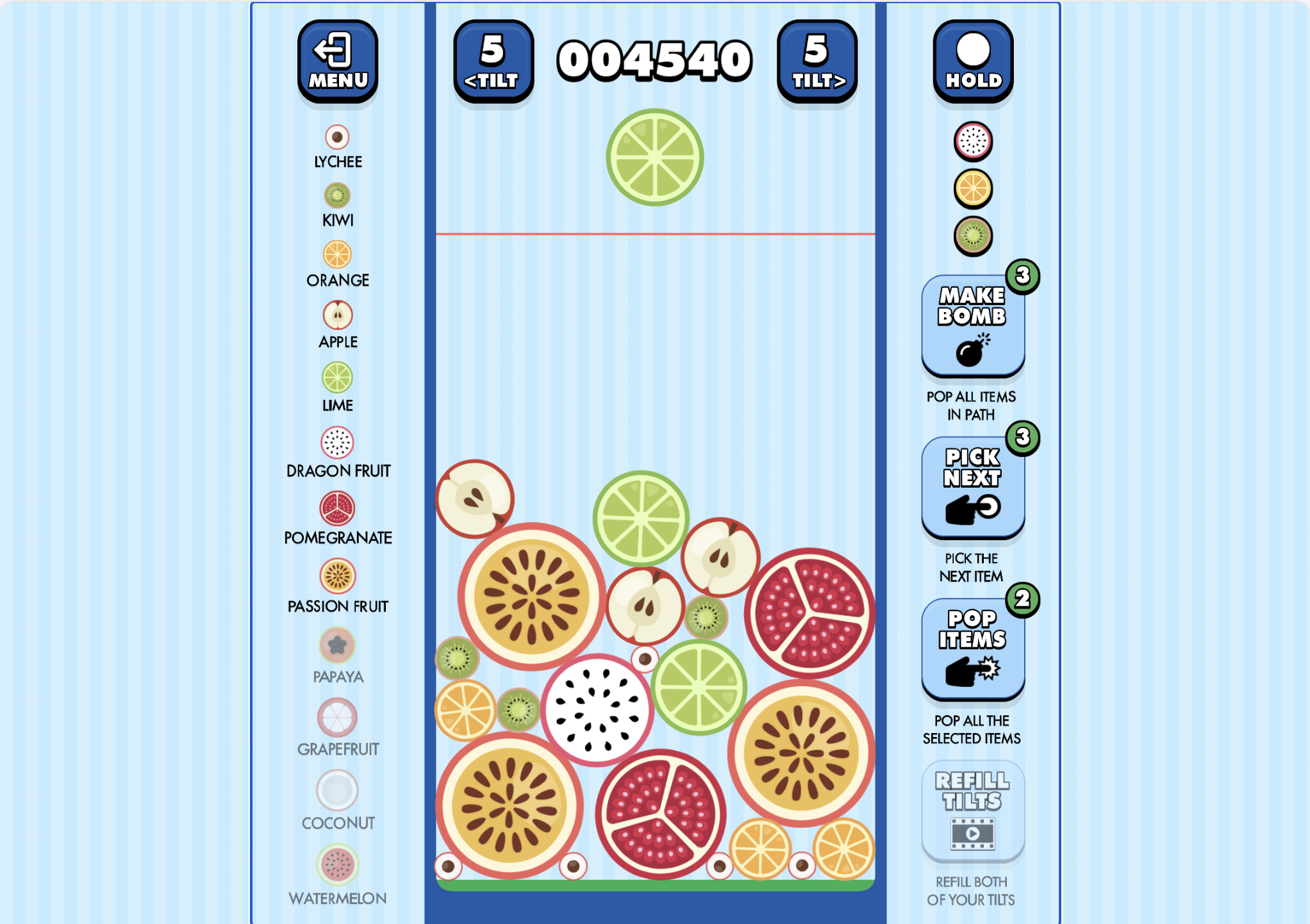 Slå Sammen Frukter Gameplay Screenshot